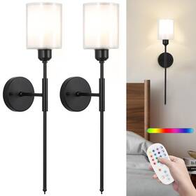 Xg-wl030bk Xigucucn Battery Operated Wall Sconces Set Of Two Vintage Wireless Light With Cle