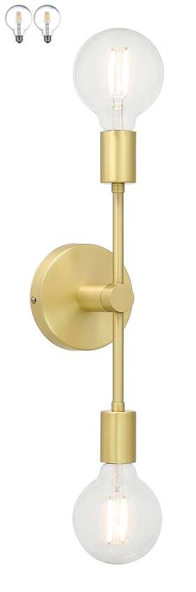 Xinbei Lighting 432173341316 Wall Light Double Sconce With Led Bulb Vanity Satin