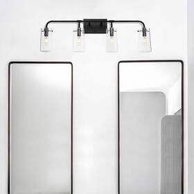 Xinbei Lighting 606600767499 Bathroom Vanity Light Industrial 4 Wall Fixtures With Seeded Glass