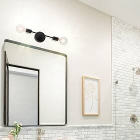 Xinbei Lighting 712227234730 Double Black Wall Sconce 2 Light Vanity With Led Bulb For Bathroom Hallway