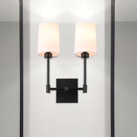 Xb-w1215-2-mb Xinbei Lighting Vintage Black Wall Sconce With Shade Bedroom Sconces Fabric