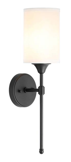 Xb-w1260-mb Xinbei Lighting Wall Sconce Classic 1 Light Black Bathroom Vanity With