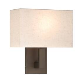 Xinbei Lighting Xb-w1289-db Armed Sconce Modern Bedside Wall Lamp With Fabric Shade Dark Bronze