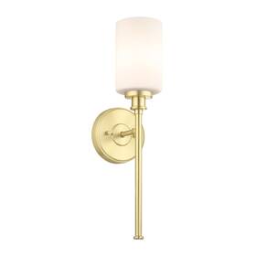Xb-w1305-1-sb Xinbei Lighting Brass Wall Sconce 1 Light Bathroom Modern Glass Sconces
