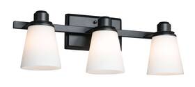Xb-w220-mb Xinbei Lighting Modern Wall Lights Bathroom Black Vanity Light With White Glass Over Mirror