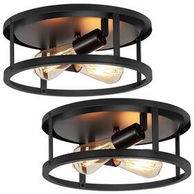 S00-1 Xpehk 2 Pack Flush Mount Ceiling Light 13 Inch Industrial Farmhouse F
