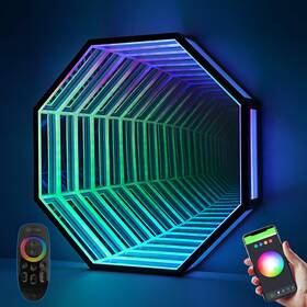 Gzg-3djmd Xqdupda 3d Led Infinity Mirror Light With App Control Remote Multicolor Tunnel