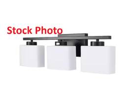Yansun Ha-jq34101cbl-1a 22 Inch 3 Light Matte Black Modern Square Vanity For Bathroom