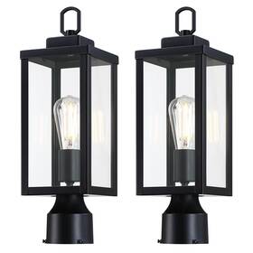 Yaokuem 764283997968 Outdoor Post Light Pole Lantern E26 Base 60w Max Metal Housing Plus Glass