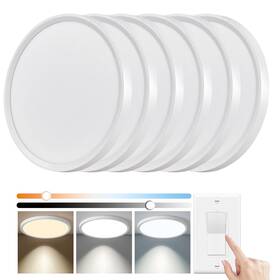 La-rc24w12c-wh-6p Yelioled 6 Pack 12 Inch Slim Dimmable Led Flush Mount Ceiling Light Fixtures 24w 2640