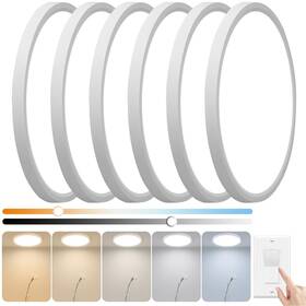 Ye-300-5cct Yelioled 6 Pack 2640lm Led Flush Mount Ceiling Light 24w Dimmable And 5 Cct Selectable