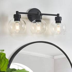 B85-045-03-bk Yenlacy Bathroom Light Fixtures Matte Black Vanity 3 Lights Over