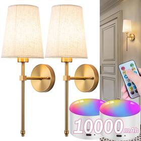 Yhcdlamp 348356784490 Battery Operated Wall Sconce Set Of Two With Remote Control Indoor Not Hardw