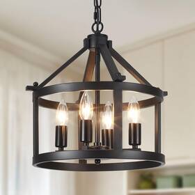 Bl004 Yidelloc Farmhouse Light Fixtures Round Cage Chandeliers 4 Lights E12 Base Vintage Bla Bl004 Yidelloc Farmhouse Light Fixtures Round Cage Chandeliers 4 Lights E12 Base Vintage Bla
