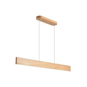 019yms-1.5 Yisdesign 59 Inch 40w Wood Linear Pendant Light Fixtures Led Dining Room Natural Woo