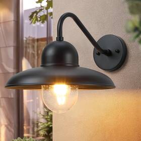 Bd066-1-bk Yklitg Outdoor Gooseneck Barn Light Fixture 12 Inch Industrial Outside Exterior Wall