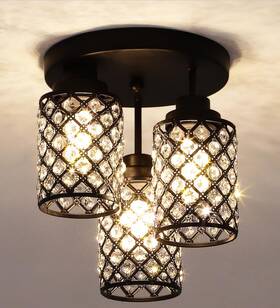 Am012-x-u Ymlii Semi Flush Mount Ceiling Light 3-light Close To Fixtures With