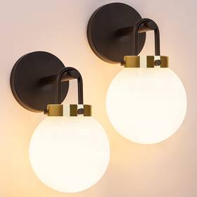 Mb28002 Yolsunes Modern Wall Sconces Set Of Two Black Gold Lighting Bathroom Vanity Lig