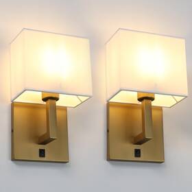 Yosoan 632111775166 Set Of 2 Indoor Vanity Wall Sconce With On Off Switch Brass Modern Boho Vint