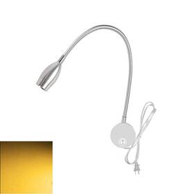 Youngine 787894025004 3w Led Reading Lamp Flexible Bedside Light With Switch And Plug
