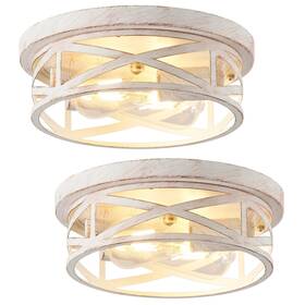 Yogl007-2 Youroke 2-pack Cage Flush Mount Ceiling Light Fixtures Indoor Modern Close To Ceil Inch