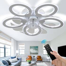 Cmcf-1006-w Ypqxyhda 20 Inch Dimmable Low Profile Ceiling Fan With Led Light Modern Flush Mount C