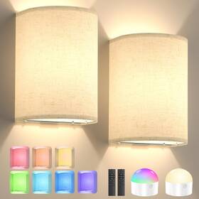 Ab026 Yunaking Battery Operated Wall Sconce Set Of Two 10000mah Wireless Light With Re