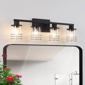 B2135-4bk Yyt 4 Light Bathroom Vanity Black 4-light Fixtures Over