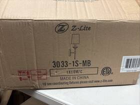 Z-lite 3033-1s-mb Z-lite Emily Wall Sconce Light In Matte Black