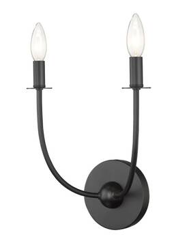 3040-2s-mb Z-lite Shannon 2 Light 17 Inch Tall Wall Sconce Black