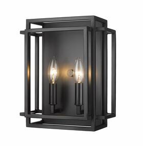 454-2s-mb Z-lite - Titania 2 Light Wall Sconce In Modern Style-12 Inches Tall And 10