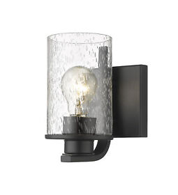 492-1s-mb Z-lite 492-1s Beckett 7inch Tall Bathroom Sconce Black