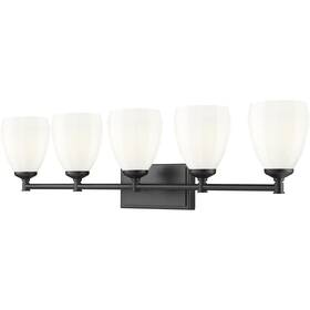 7004-5v-mb Z-lite Oren 5 Light 38 Inch Matte Black Bath Vanity Wall