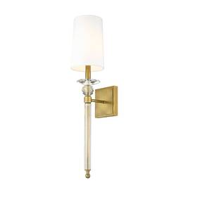 804-1s-rb-wh Z-lite Ava 1 Light 25 Inch Wall Sconce Rubbed Brass/white -
