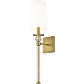 805-1s-rb-wh Z-lite Mia 1 Light 5.5 Inch Rubbed Brass Wall Sconce