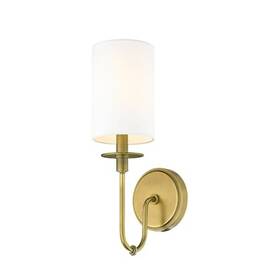 809-1s-rb-wh Z-lite Ella 1 Light Wall Sconce Rubbed Brass And White