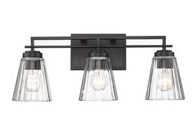 823-3v-mb Z-lite 823-3v Lyna 3 Light 9 Inch W Vanity - Black 823-3v-mb Z-lite 823-3v Lyna 3 Light 9 Inch W Vanity - Black
