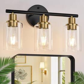 Gf-sxbv-49 Zarbitta 3 Light Bathroom Fixtures Black And Gold Wall Lights Modern Bathr