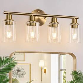 Nf-22405br Zarbitta 4-light Bathroom Light Fixtures Brushed Brass Modern Vanity Lights With Cyan