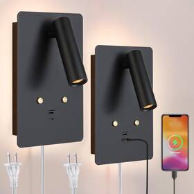 Ba303 Zerouno Dimmable Wall Mounted Reading Light Set Of 2 Adjustable Headboard Plug In Wal