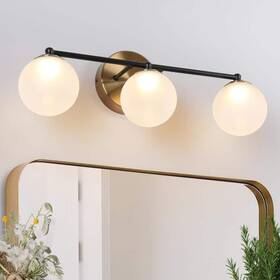 Z-57y7brnz-4406 Zevni Fullur 22 Inch 3-light Matte Black Vanity Light For Bathroom Brass Plated Led