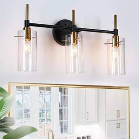 Z-a76zvaun-4679 Zevni 19.5 Inch 3-light Modern Brass Vanity Light Diy Black Industrial Bathroom