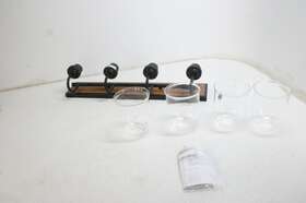 Zjf64b-4w Zeyu See Notes Bk Wd 4 Light Fixture 26 Inch Clear Glass Black Wood