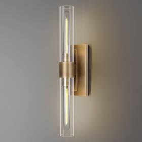 Bd11258 Zhtiechui Brass Bathroom Vanity Wall Sconces 2-light Glass Tube 24 Inch