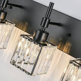 Zicbol 717352963937 Ora Modern Dimmable Crystal Bathroom Light Fixtures Over Mirror Glam Vanity
