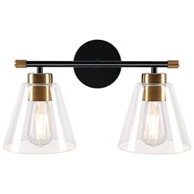 Zorykn Vanity Light Fixture 2-light Modern Wall Sconce Lighting Matte Black