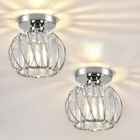 Ztuoyong 764481852663 Crystal Semi Flush Mount Ceiling Light Silver Chandelier 19cm X 17