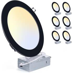 Zyc 765147676104 8 Inch Recessed Lighting - 18w 1802lm Black Dimmable 5c