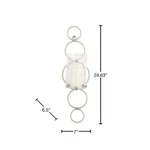 Litton Lane 25" Single Candle Wall Sconce Silver Metal Modern With Glass Holder. Fixed Price $24.88.