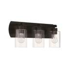 Craftmade Hendrix Light Vanity, Flat Black/clear - 17621FB3. Fixed Price $124.99.